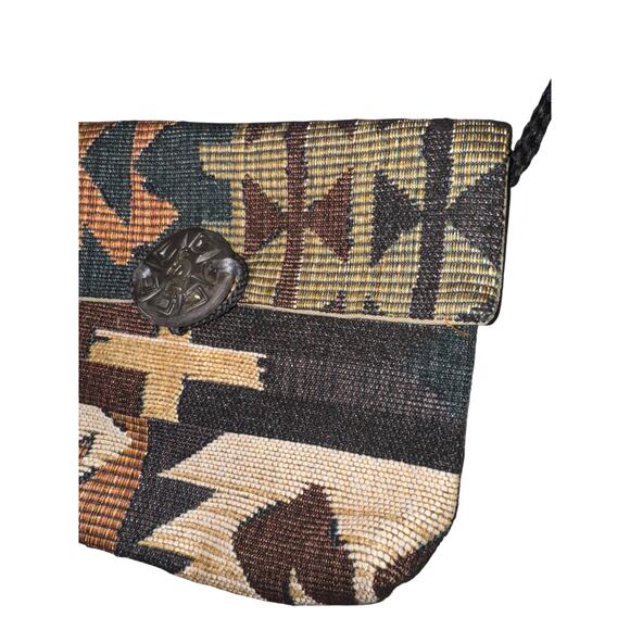 Kokopelli Tapestry Crossbody Purse Bag Southwestern Geometric Western Aztec - Picture 3 of 8